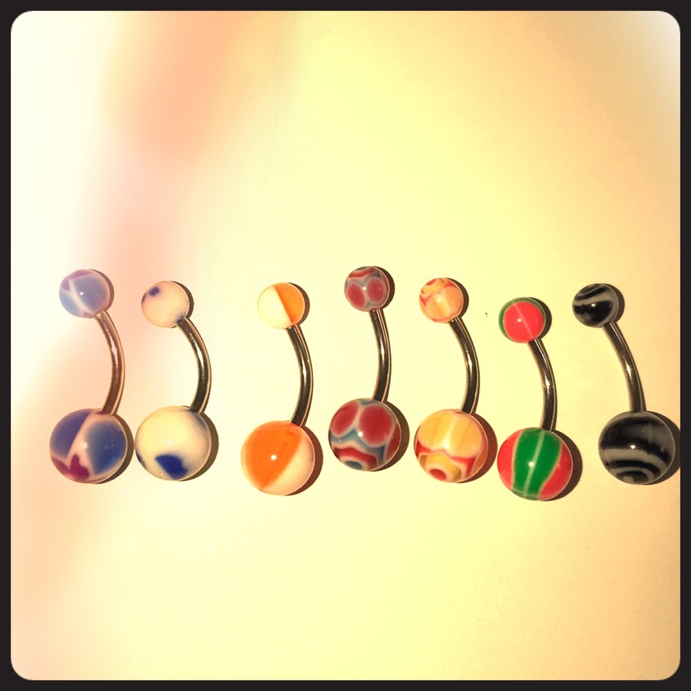 7pcs belly button piercings